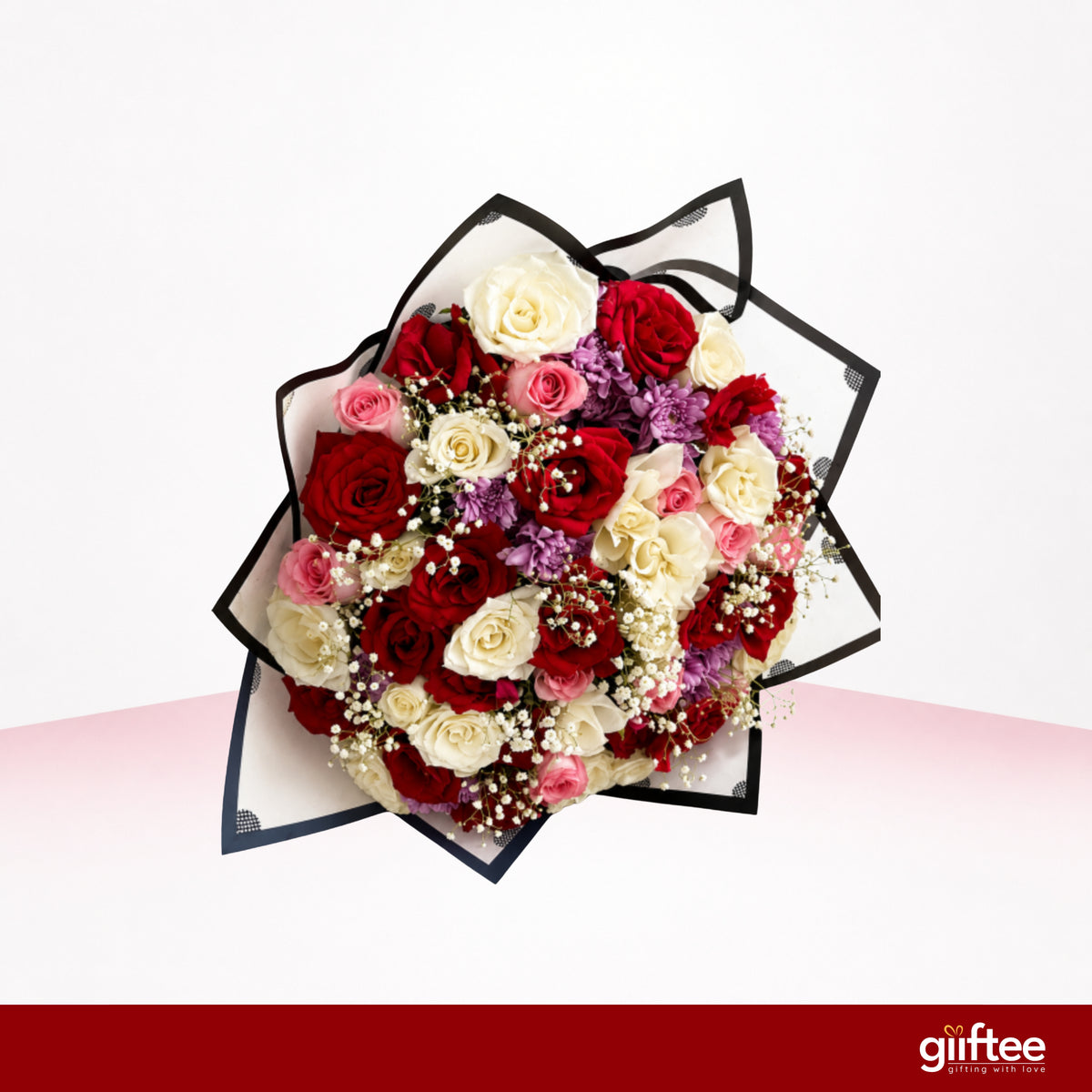 Crimson & Blush Romance Bouquet