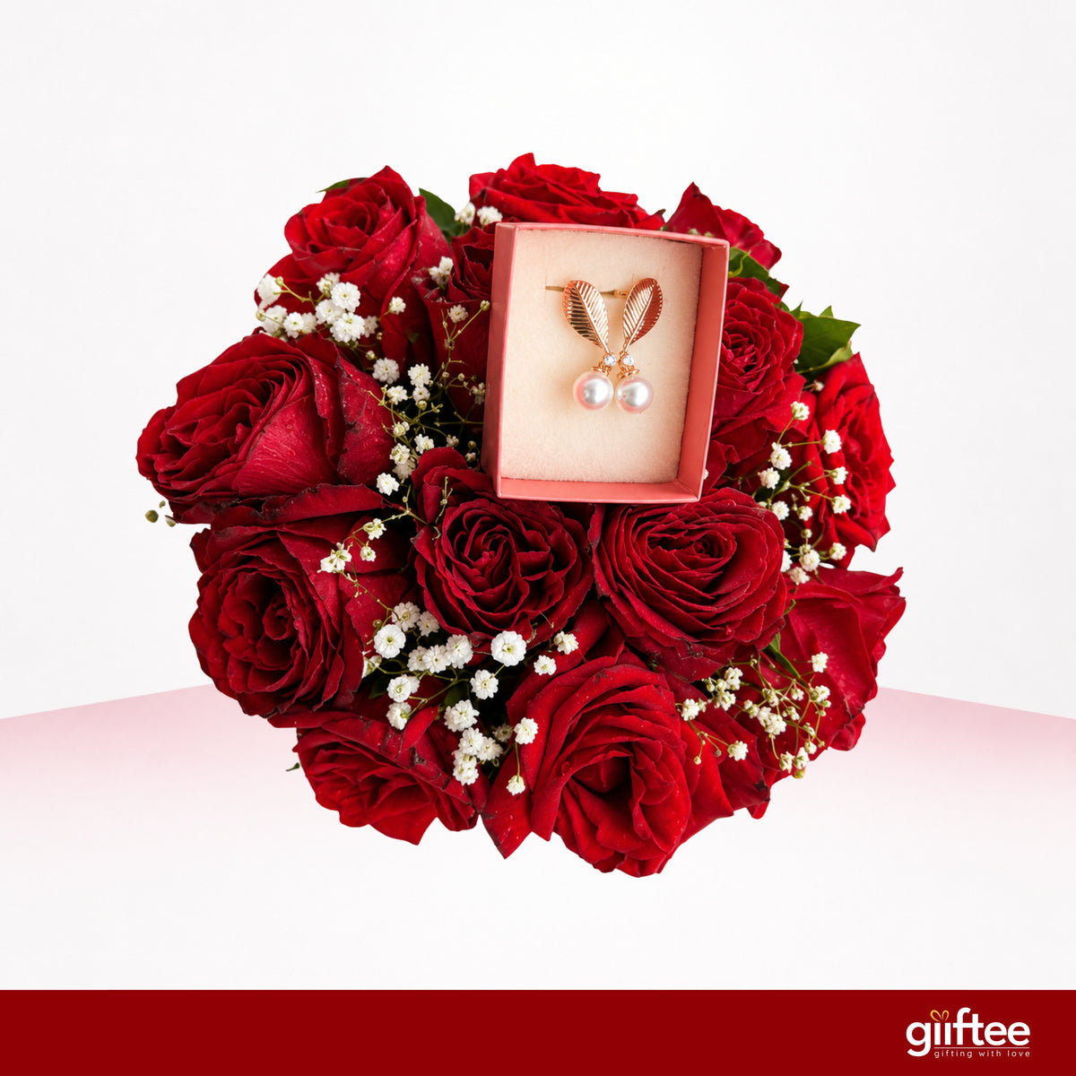 Red Rose & Pearl Gift Set