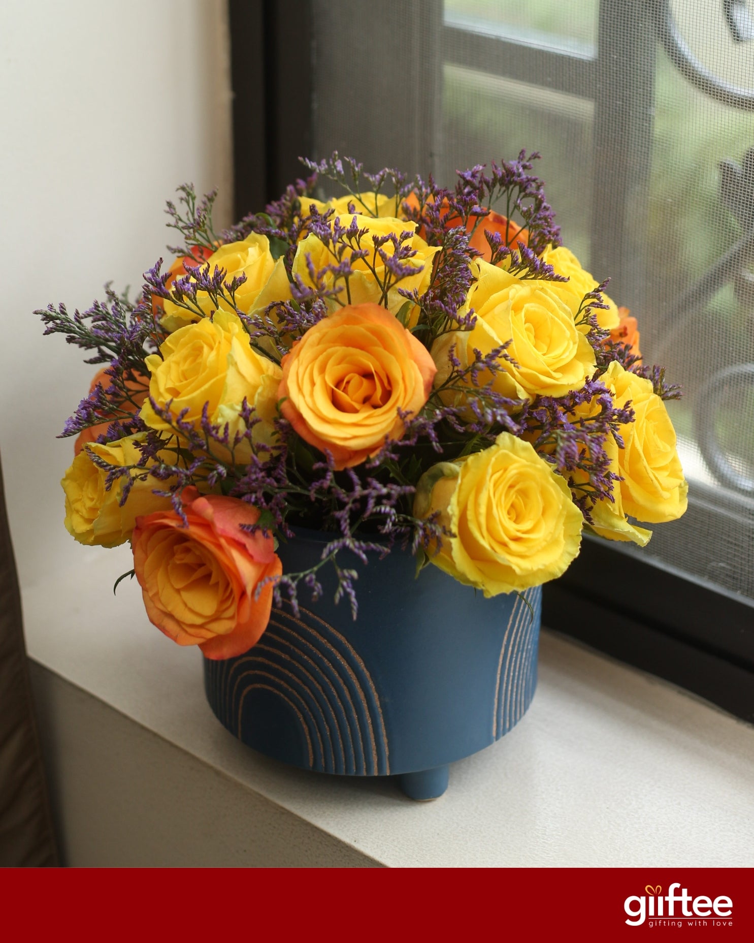Golden Violet Vase