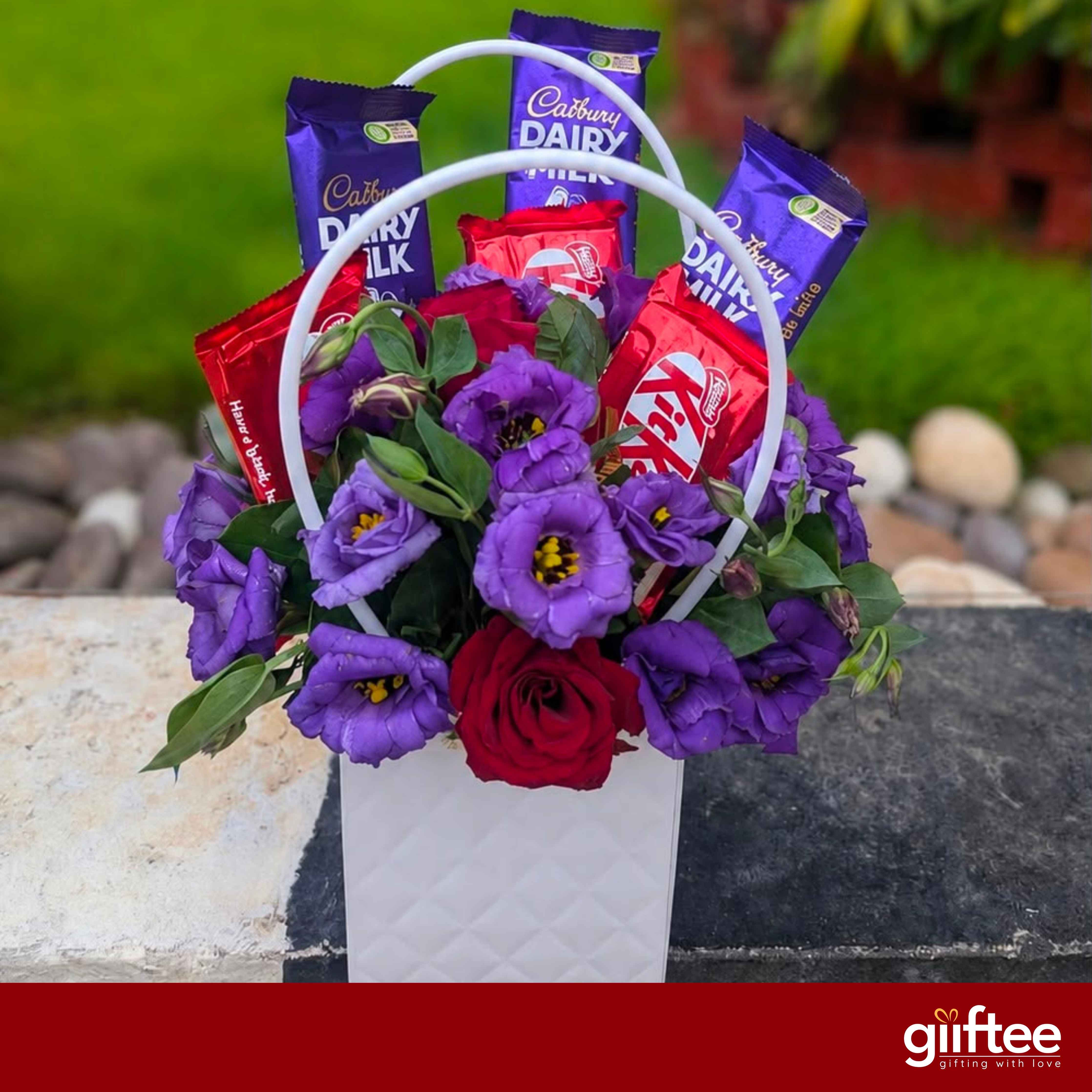 Lisianthus & Chocolate Delight